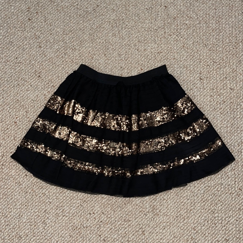 Black lace and gold sequin Free People skirt!